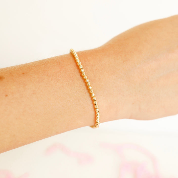 3mm Gold Beaded Bracelet