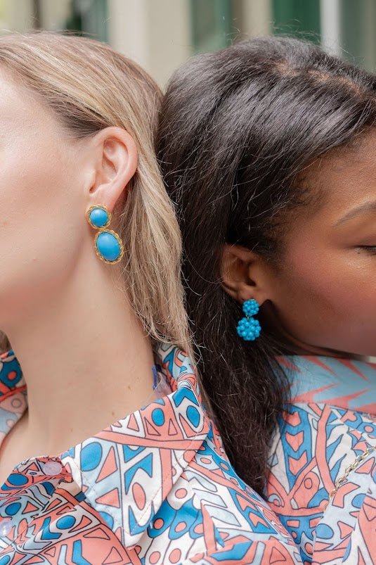 Kate Cluster Earring, Belle of the Ball Collection - Turquoise