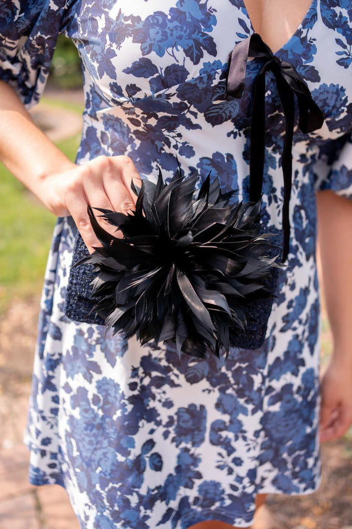 Coco Black | Feather Clutch