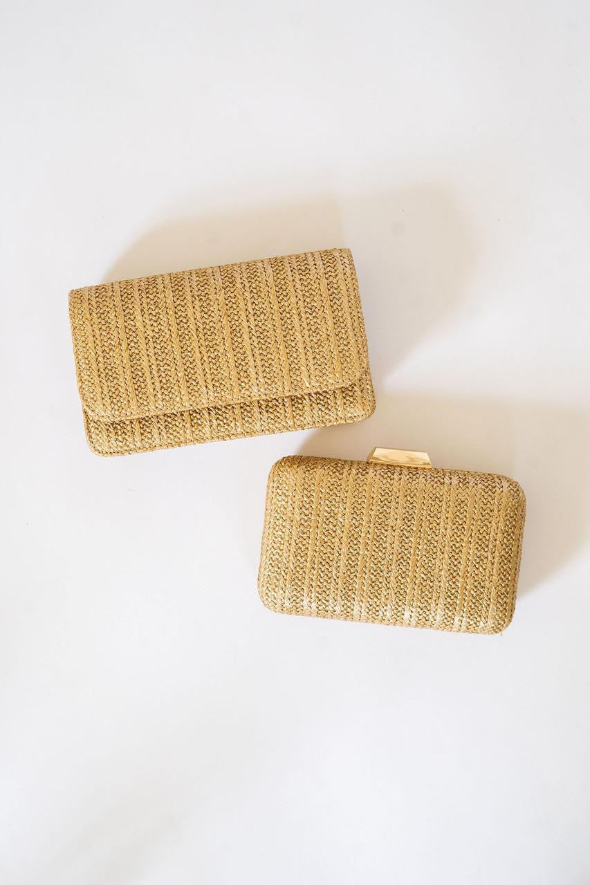 Ruby - Gold Fabric - Clutch