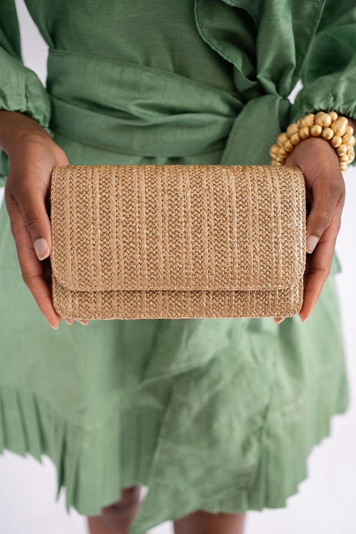 Ruby - Gold Fabric - Clutch