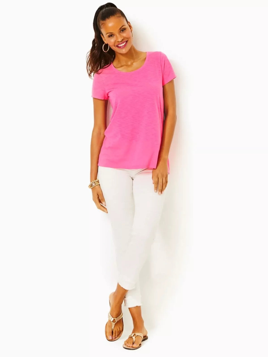 Etta Scoop Neck Top - Roxie Pink