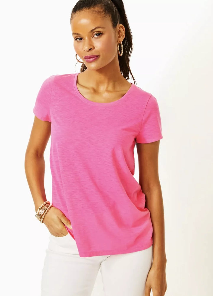 Etta Scoop Neck Top - Roxie Pink