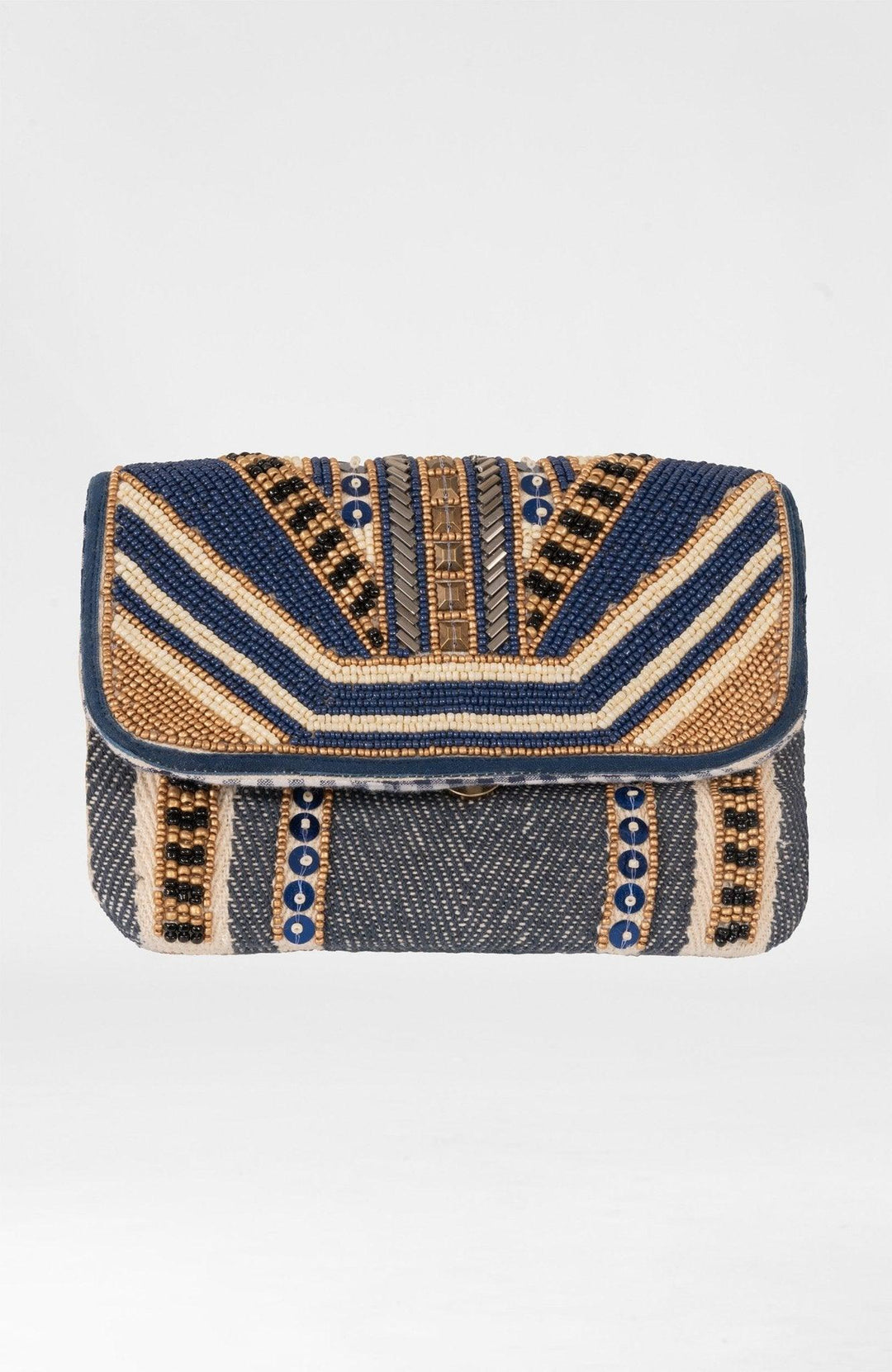 Walk the Line Beaded Clutch