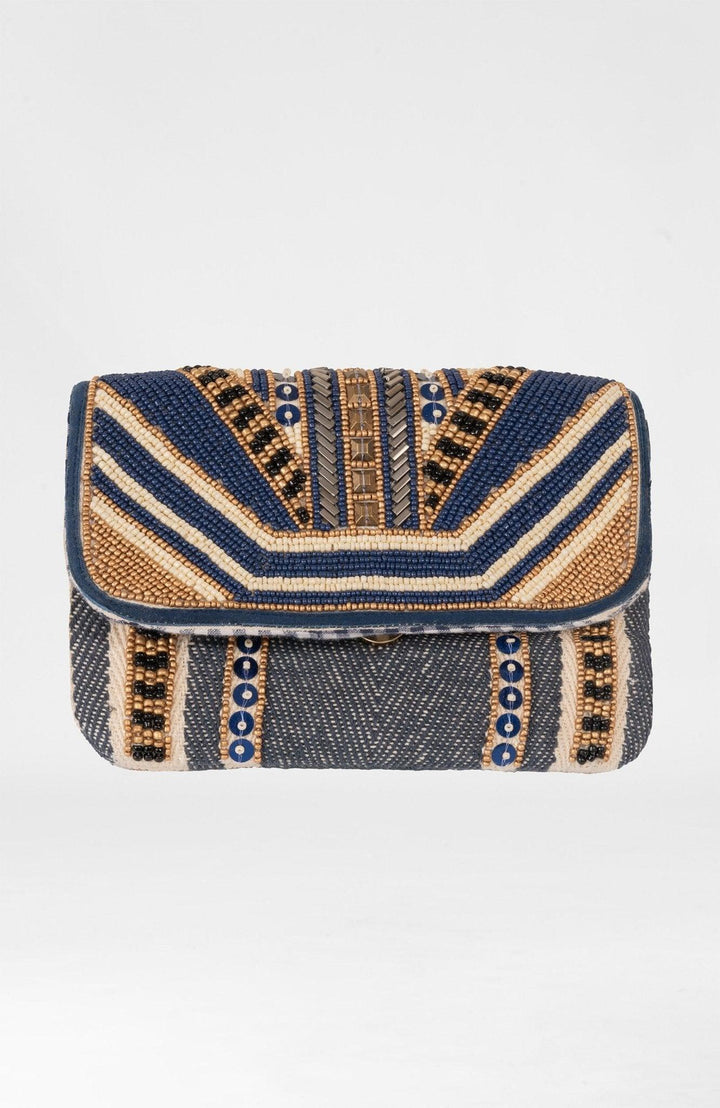 Walk the Line Beaded Clutch