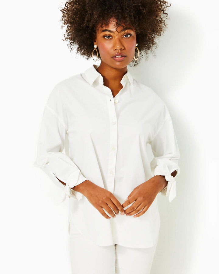 Lesia Relaxed Button Down - Resort White